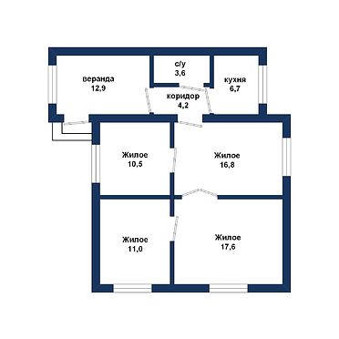 Выделенная квартира (часть дома) в г. Бресте - 220770, план 1