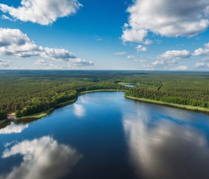 Добротный дом с баней в лесу возле озера-лот 650004