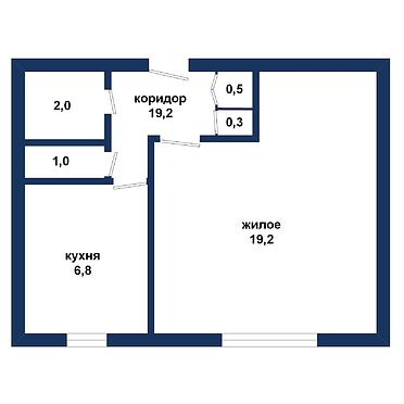 Однокомнатная квартира в д.Жабчицы (Красичин) - 530027, план 1