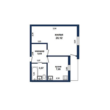 Обмен однокомнатной квартиры и части дома - 520114, план 1