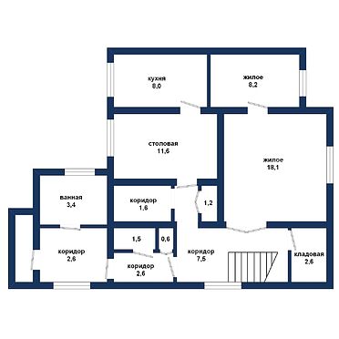  Просторный двухэтажный жилой доми в г. Дрогичин - 530037, план 1