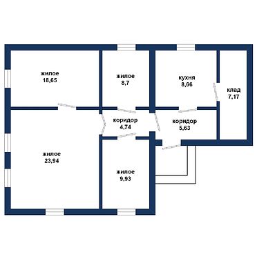 Просторный одноэтажный жилой дом - 530118, план 1